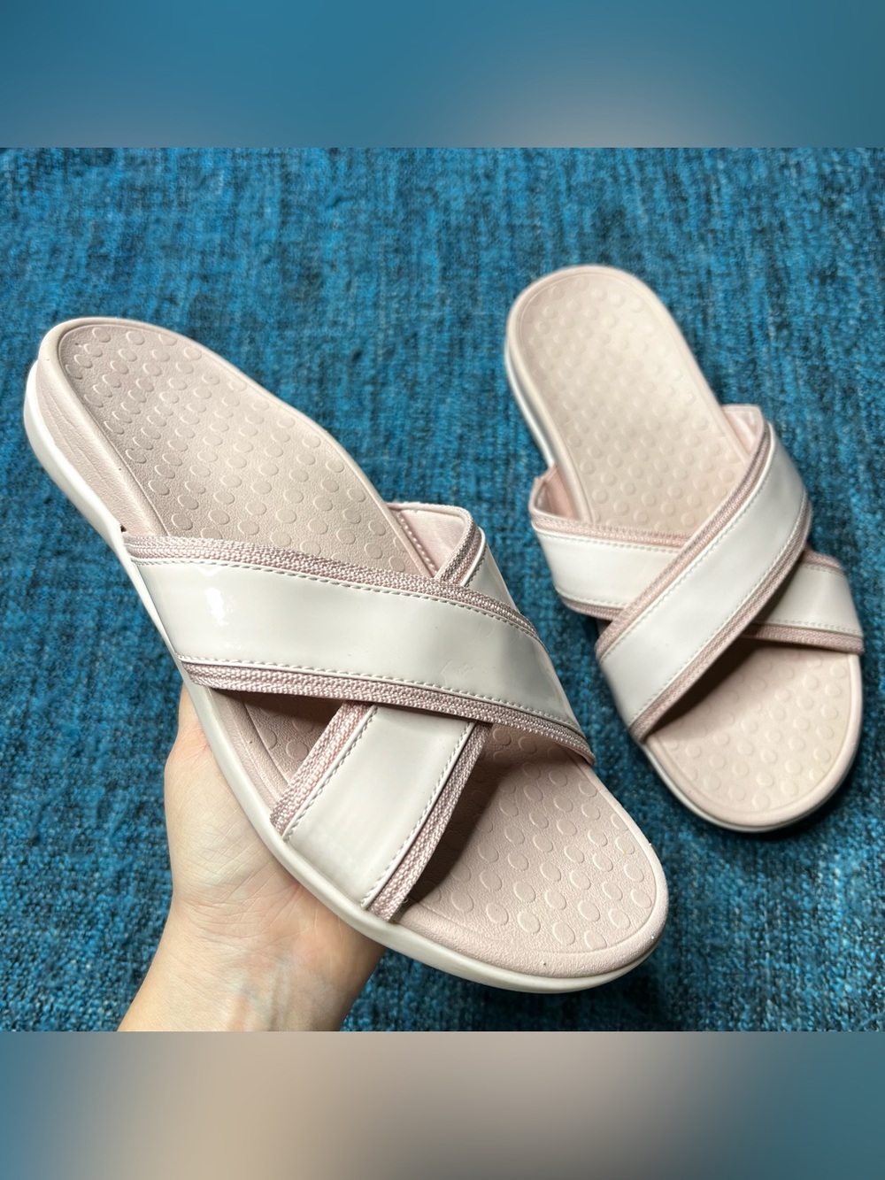 Vionic Merced Light Pink Slide Sandals Women's Size 10 Slip On Comfort Orthotic